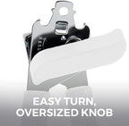 Kitchen Genie Heavy Duty Stainless Steel Manual Can Opener, Sharp Blade for Smooth Edge Cuts, Open Cans Easily, Slip-Resistant Ergonomic Handle, Easy to Turn Hand Knob, Built-In Bottle Openers, White