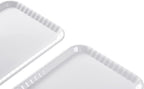 Blue Boat 15" x 11" Rectangular Serving Trays Set of 4 White, Melamine Serving Platter, Light Weight Easy to Clean Sturdy Stackable BPA-Free Dishwasher Safe