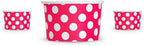 UNIQ 1000-Count 4 oz Polka Dot Paper Ice Cream Cups Pink Color | Disposable Dessert Bowls in Multiple Colors | Frozen Dessert Supplies