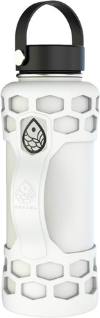 REUZBL Silicone Boot Sleeve Protector with Handle – Compatible with Hydro Flask 40oz, 32oz, 24oz, 21oz – Protective Bottle Bumper for Stainless Steel Water Bottles