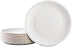 Bluetable 9 Inch Paper Plates Bulk – 1000 Count - Uncoated White 9” Dinner Plate Pizza Plate Decorative Craft Paper Plates Disposable Plates [1000 Pack/Case]