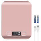 Digital Shipping Scale,Stainless Steel Panel, Accurate 10kg/1g Portable Postal Scale for Packages, Small Business,Kitchen, Food, Handmade, Liquids, and Boutique (Rose Gold)