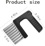 Crinkle-Cutter for Veggies-Salad-Chopper Knife Stainless-Steel-Blade Wavy for Potato Carrot Veggies,Serrator Salad Chopping Knife French Fry Slicer