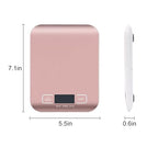 Digital Shipping Scale,Stainless Steel Panel, Accurate 5kg/1g Portable Postal Scale for Packages, Small Business,Kitchen, Food, Handmade, Liquids, and Boutique (Rose Gold)