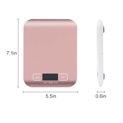 Digital Shipping Scale,Stainless Steel Panel, Accurate 5kg/1g Portable Postal Scale for Packages, Small Business,Kitchen, Food, Handmade, Liquids, and Boutique (Rose Gold)