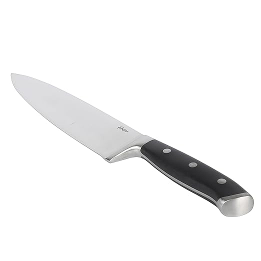 Oster Ginley 3 Piece High Carbon Stainless Steel Cutlery Set w/ABS Triple Riveted Forged Handle (Chef, Utility, Pairing Knife)
