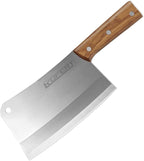 KOFERY 7.3-inch Chinese Bone Cleaver - Heavy Duty Butcher Knife Meat Chopper with Nature Wooden Handle, Perfect for Home Kitchen Use