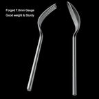 Alata Potter 20-Piece Forged Silverware Set, Service for 4 – Premium Stainless Steel Flatware Set, Modern Design with Satin Finish, Ideal for Home, Kitchen, Party, Camping