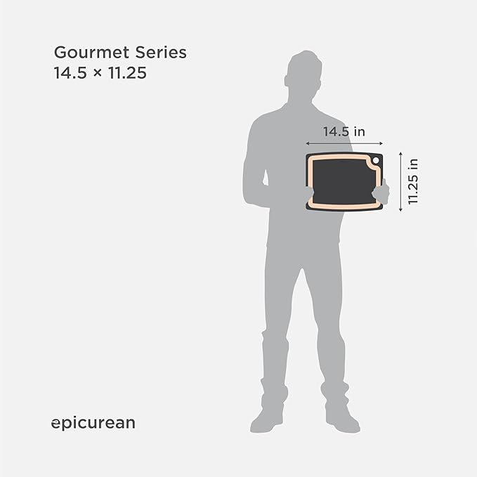 Epicurean Gourmet Series Cutting Board with Juice Groove 14.5-Inch by 11.25-Inch, Slate/Natural