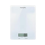 Glass Platform Digital Kitchen Scale - for Food Coffee Lab - LCD Display gram Ounces lb:oz fl.oz ml - 11 LB/5 KG Capacity - Battery Included - White by The Display Guys