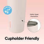 Owala FreeSip Sway Insulated Stainless Steel Water Bottle with Two-Way Spout, Built-In Straw and Bucket Handle, Made for Travel, School, and Sports, 30oz, BPA Free, Leak Proof, Sparkling Sherbet