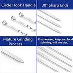 12PCS Kabob Skewers Flat Metal BBQ Barbecue Skewer 14" Long Stainless Steel Shish Kebob Sticks Wide Reusable Grilling Skewers Set for Meat Shrimp Chicken Vegetable, 12 Pack