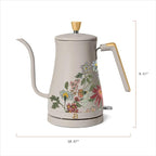 Beautiful 1L Electric Gooseneck Kettle, Precision Pour Spout, 1200W Fast Boil, Auto Shut-Off, Cordless, Stainless Steel, Tea & Coffee Maker with Ergonomic Handle, Wildflower Porcini Taupe