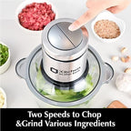 Kitchen in the box Food Processors, 400W Powerful Small Meat Grinder & Food Chopper Electric Vegetable Chopper with One 8-Cups Bowl & S Blades for Meat/fish/Vegetable/Baby Food