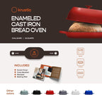 Enameled Cast Iron Dutch Oven for Professional Sourdough Bread Baking | 5.5 Quart Loaf Size Oval Cookware Pot with Lid | Triple-Layer Enamel Coating Pan with Non Stick Silicone Mat |Red