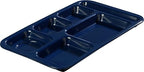 Carlisle FoodService Products Plastic Meal Tray Righ-Handed Heavyweight Lunch Tray with 6-Compartments for Schools, Cafeterias, and Dining Halls, Melamine, 15 x 9 Inches, Dark Blue, (Pack of 12)