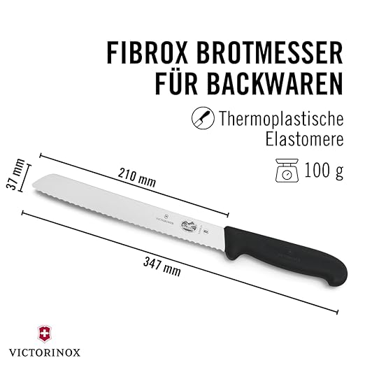 Victorinox Swiss Army 8" Serrated Bread Knife with Fibrox Handle, 47549