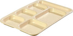 Carlisle FoodService Products Right Hand 6-Compartment Melamine Tray 14.5" x 10" - Tan (Pack of 12)