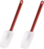Commercial Spoonula Rubber Spatula Set, High Heat Spatula Spoon 9.5 Inches, Commercial Spatula for Cooking, Rubber Spatula Set Resistant to 500℉ (2 Spoonulas 9.5")