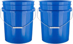 House Naturals 5 Gallon Premium HPDE Plastic Bucket - Made in USA Food Grade Storage Container, BPA Free All Purpose Pail (2, Blue)