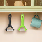 AUAUY 2-Piece Y-Shaped Swivel Vegetable Peeler, Non-Slip Ergonomic Handle, Stainless Steel Blade, Veggie Peeler for Kitchen (Black+Green)