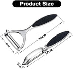 Vegetable Peeler, Potato Peelers for Kitchen Stainless Steel Multi-function Set Fruit Peeler For Kitchen and Household Tools Y & I Shape Swivel Blades with 2 Orange Citrus Peelers