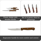 IMUSA 4pc Stainless Steel Steak Knife Set with Wood Handle