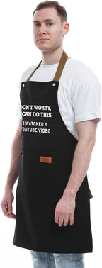 REHAVE Funny Gift for Men, Women, Dad, Anniversary, Christmas Gifts for Husband, Boyfriend, Brother, Uncle, Unique Birthday Grilling Gift, Father's Day Gifts from Daughter Son – BBQ Cooking Chef Apron