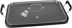 Vayepro 2 Burner Griddle Pan with Glass Lid, Nonstick Stovetop Griddle for Gas & Glass Cooktops, Aluminum Camping Grill Pan for Breakfast