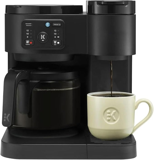 2-in-1 Hot & Iced Coffee Maker for Pods & Grounds – 12-Cup Glass Carafe & Single-Serve Brewer, 72oz Reservoir, Strong Brew, Extra Hot, Brew Over Ice, MultiStream Tech, Compact Design (Black)