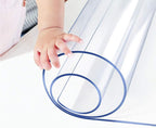 Wadrac Clear Table Protector Plastic Table Cloths PVC Night Stand Table Cover Mat Office Desk Mat Shelf Surface Protection Crystal Children Painting Cover Pad Transprent Rectangular 40x87 inch