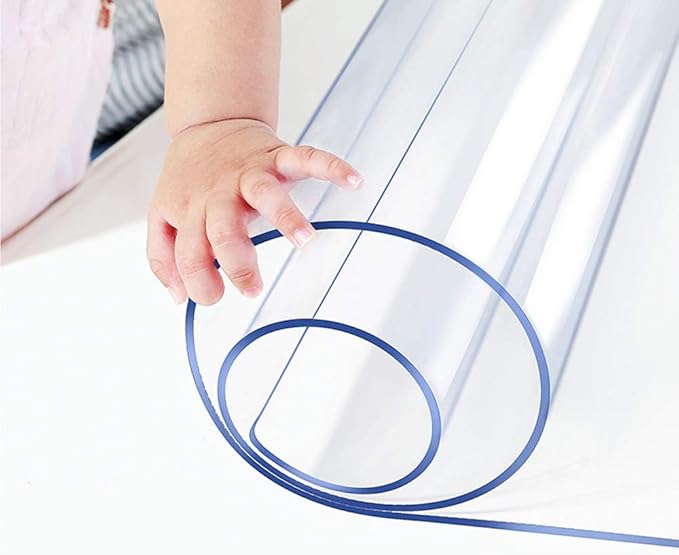 Wadrac 20x32 inch Office Desk Mat Blotter Clear PVC Pad Waterproof Side Table Cloth Protector Top Pad Cover Clear Plastic Vinyl Transparent Vinyl Wipeable Heat Resistant Kitchen Countertop Floor Mat