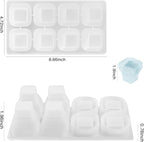 LONGFITE Collapsible Ice Cube Trays 2 Pack Silicone Foldable Folding Large Ice Cube Molds with Lid and Soft Bottom for Easy Release