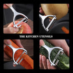 AMOUY Premium Peeler Set - Vegetable,Apple Peelers for Kitchen, Fruit, Carrot, Veggie,Potatoes Peeler,Y-Shaped Stainless Steel Peelers,with Ergonomic Non-Slip Handle & Sharp Blade,Good Sturdy (2PCS)