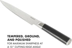 Babish 8-Inch Forged Carving Knife – High-Carbon 1.4116 German Steel Full Tang Kitchen Knife for Precision Meat and Poultry Slicing