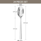 KINGSTONE Dinner Spoon Set, 24-Piece Tablespoons Silverware Spoons, Premium Food Grade Stainless Steel Spoons, Mirror Finish & Dishwasher Safe, Use for Kitchen, Home, Wedding, Party