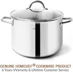 HOMICHEF Small Stock Pot 4 Quart Nickel Free Stainless Steel - Small 4Qt Stockpot With Glass Lid - Soup Pot Cooking Pot 4 Quart