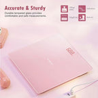 NUTRI FIT Digital Scale for Body Weight, Precision Bathroom Weighing Scale Step-On Technology High Capacity - 330 lb, LED Display with High Precision Measurements, Pink