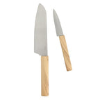 Oster Huntingfield 2 Piece Knife Set - Olive Wood Stainless Steel Chef Knife and Pairing Knife Set