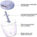 Manual Vegetable Chopper – Hand Pull Food Processor with 3 Stainless Steel Blades, BPA-Free Bowl, Ergonomic Handle – Garlic Onion Mincer for Kitchen, Camping, RV & Outdoor Use – Pink, 900ml