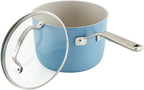 KitchenAid Hard Anodized Ceramic Nonstick Cookware Pots and Pans Set, 9 Piece - Blue Velvet