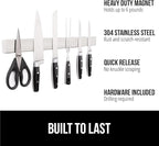 GORILLA GRIP Stainless Steel Magnetic Knife Holder for Wall, Multi-Purpose Magnet Bar for Knives, Tools, Art Supplies, Heavy Duty Strip Holds Up to 6 lbs, Kitchen Organizer, Drilling Required, 10 Inch