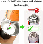 Blow Torch, Home-Grade Kitchen Cooking Torch with Lock Adjustable Flame Refillable Mini Blow Torch Lighter for BBQ, Baking, Brulee Creme,Light Cooking Tasks,DIY Soldering (Butane Gas Excluded)