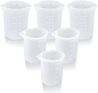 Palksky Silicone Measuring Cups for Melting Chocolate, 6PCS Chocolate Melting Cup with 250 & 350ml Capacity, Reusable Baking Supplies for DIY Chocolate Molds