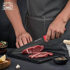 8-Piece Chef Knife Set - Ultra Sharp Premium German High Carbon Stainless Steel, Razor-Sharp & Durable, Lightweight Anti-Slip Handle, Professional Kitchen Knives with Gift Box (Red 8 Piece)