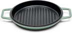 Misen 7 QT Enameled Cast Iron Dutch Oven - Chip-Resistant Enamel Coating - Thick Iron Core For Heat Retention - Large Cooking Surface - Oven Safe, Induction Compatible - Grill and Silicone Lid, Green