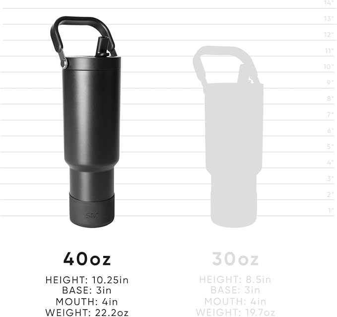 Simple Modern Trek Pivot | 40oz Flip Straw Tumbler with Handle | Water Bottle & Boot | Interchangeable Straw & Chug Lids | Insulated Stainless Steel Jug | Gym Sports Outdoors | Berry Twist