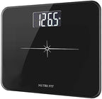 NUTRI FIT Extra-Wide/Ultra-Thick Digital Body Weight Bathroom Scale with 3 Inch Large Easy Read Backlit LCD Display Max Capacity 400lb Step-on Technology, Black