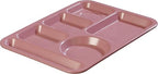 Carlisle FoodService Products Plastic Meal Tray Left-Handed Heavyweight Lunch Tray with 6-Compartments for Schools, Cafeterias, and Dining Halls, Melamine, 14 x 10 Inches, Rose Granite
