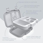 Bentgo Kids 5-Compartment Lunch Box - Glitter Design for School, Ideal for Ages 3-7, Leak-Proof, Drop-Proof, Dishwasher Safe, & Made with PFAS & BPA-Free Materials (Glitter Edition - Silver)